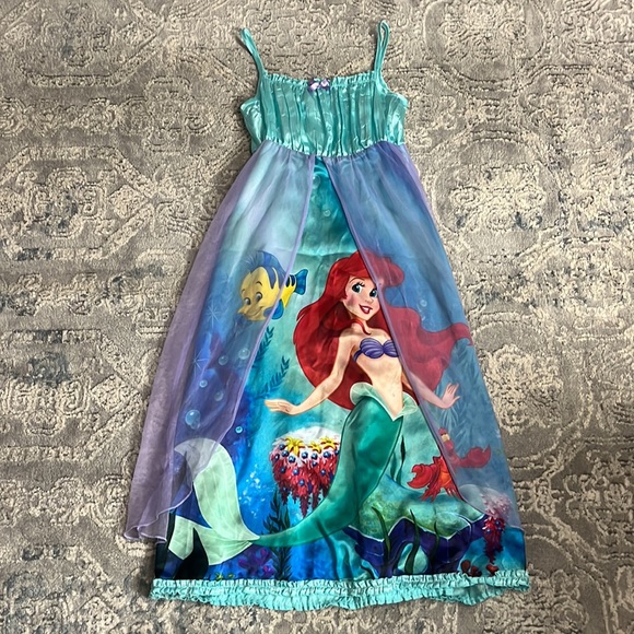 Disney Store 7/8 Ariel Little Mermaid Nightgown Sleep PJs Pajamas Dress Purple